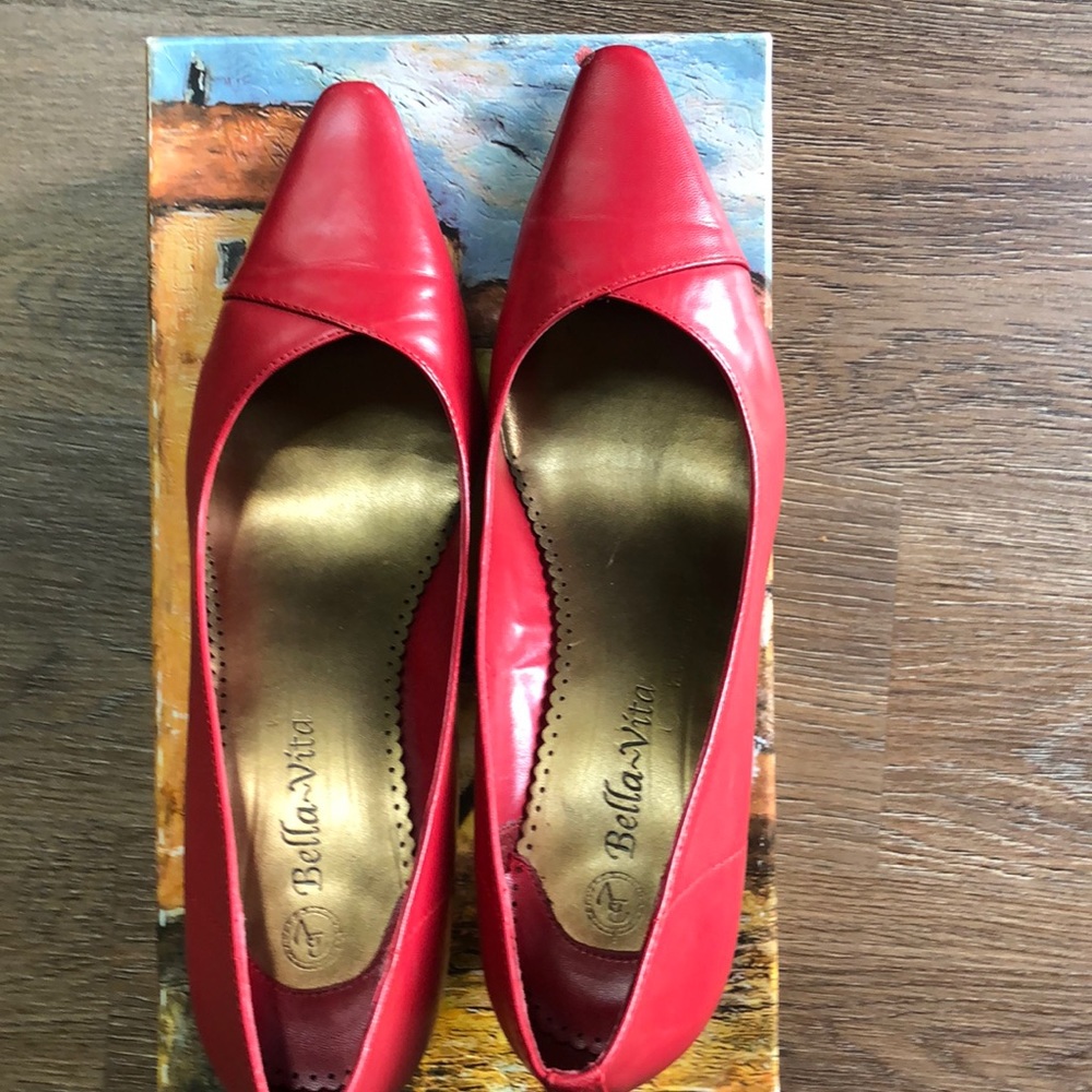 Red heels 2 inch heels
